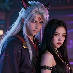 an ultradetailed portrait of kurama the 8 tails demon, jisoo blackpink, by tian zi trending on artstation : 1. 7, cinematic lights, thomas kinkade, 4 k octane render