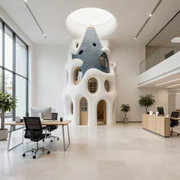 the interior of a gaudi office building for work