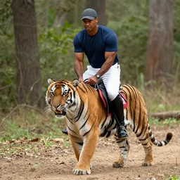 tiger woods riding a tiger in the woods