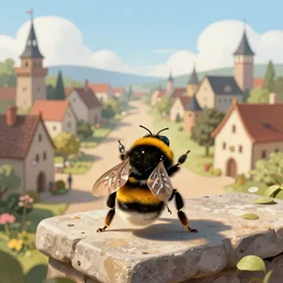 bumblebee standing in a medieval town by kilian eng