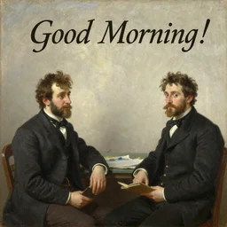 'Good Morning!' in the style of Eugene de Blaas, Auguste Toulmouche, Edgard Maxence, oil on canvas, French Academic painting