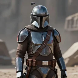 photo of rowan atkinson in mandalorian armor, high res, realistic, star wars, high detail
