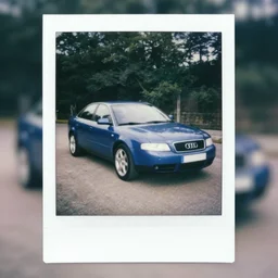 Denim Blue Audi A4 B6, polaroid