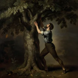 a man transforming into a tree, classical painting by goya, unreal engine 4 k, chiaroscuro trending on artstation