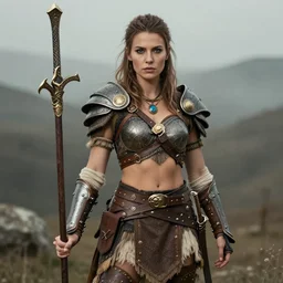 photo of a female steampunk barbarian warrior