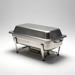 vintage chafing dish, clean 3d render, octane render, isolated on a pure white background, centered, entire object in frame, sharp focus, soft studio lighting