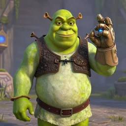 shrek with the infinity gauntlet