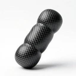 carbon fiber dango, stylized 3d render, isolated on a pure white background, centered, entire object in frame, sharp focus, soft studio lighting