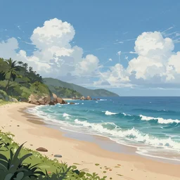 Sea beach landscape, trending on artstation, by Noah Bradley