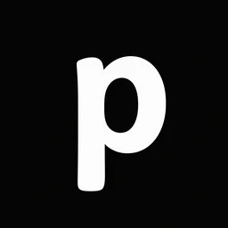 the letter p in an alien language, black background