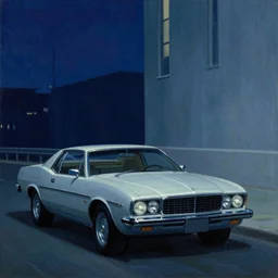 edward hopper painting, kitt knight rider, cinematic, film photography, retro futuristic, bloodborne
