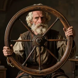photograph of first man to discover the wheel
