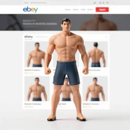 Images on the sales website, eBay, Full body, miniature of a very muscular female minotaur monster.