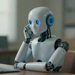 dreaming robot, quiet, contemplative, soft focus