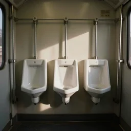 urinals in subway wagon