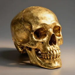 golden skull render