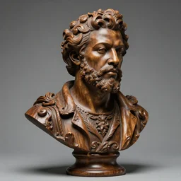 high intricate bust of donald glover carved from wood in baroque style, studio light, maria panfilova, andrea savchenko, mike kime, ludovic plouffe, qi sheng luo, oliver cook, trending on artstation