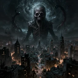 a cosmic horror through a creepy city, by anton semenov and john kenn mortensen, digital art, very detailed, horror, dark, trending on artstation