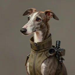 anthropomorphic Borzoi wippet Sniper, Modern Sniper outfit, cute and adorable, pretty, beautiful, DnD character art portrait, matte fantasy painting, DeviantArt Artstation, by Jason Felix by Steve Argyle by Tyler Jacobson by Peter Mohrbacher, cinema