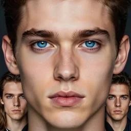 stunning god of life portrait, clear blue eyes. realistic, symmetrical face. art by bowater charlie, mark brooks, julie bell, arian mark, tony sandoval