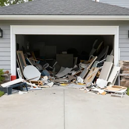 various materials unknown hull cluttered on driveway