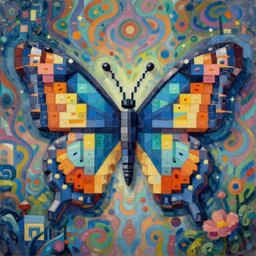 butterfly made of blocks, butterfly made of blocks, butterfly made of blocks, ilya kuvshinov, john singer sargent, digital art illustration, impressionist oil painting, trending on artstation, psychedelic, intricate, abstract