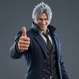 Albert Wesker smiling and giving a thumbs up, 4k render