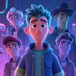 Lofi futuristic portrait Pixar style by Joe Fenton and Stanley Artgerm and Tom Bagshaw and Tim Burton