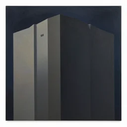 painting of architecture in the style of yuichi yokoyama and peter doig, heavy, rich, smooth, jagged, 4 k, minimal, line brush, clean, flat