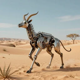 highly mechanical animals roaming the desert, CGSociety digital art, naive art