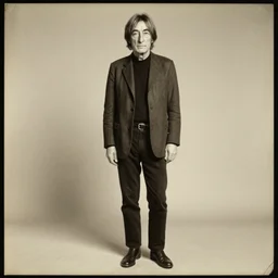 john lennon, outlaw, full body, symmetrical features, silver iodide, 1 8 8 0 photograph, sepia tone, aged paper, sergio leone, master prime lenses, cinematic