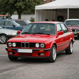 bmw e 3 0, golf gti mk 2, kyza saleem, realistic, 4 k, red