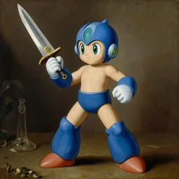 Baroque painting of MegaMan