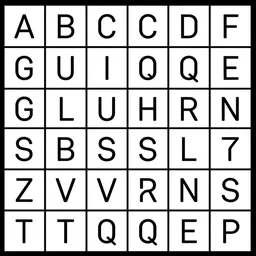 magic symbol alphabet in a grid