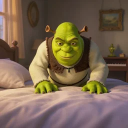 shrek creeping into my room, pov from bed