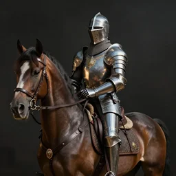 photo realistic concept art of knight on horseback