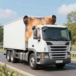 truck with hamster head