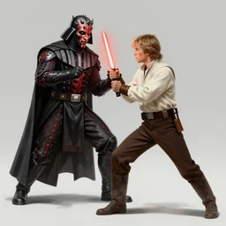concept art of darth maul fighting luke skywalker