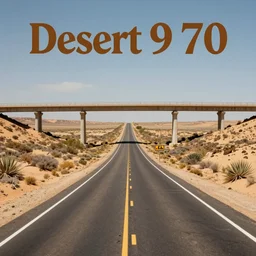 1 9 7 0 s groovy desert highway - themed with highway bridge album cover, realistic, hyperrealistic, 8 k resolution, hd quality, very detailed, highly detailed, intricate details, real life, real world, trending on artstation, digital art, really realistic, very realisticm artistic, album cover, album, cover, remastered
