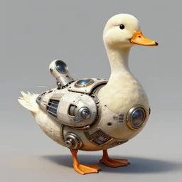 a duck made of spaceship parts elegant, highly detailed, digital painting, artstation, concept art, smooth, sharp focus, illustration, art by Krenz Cushart and Artem Demura and alphonse mucha