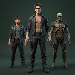 Frankenstein Jr. Designed By Moebius Yasushi Nirasawa and HR Giger, full body action pose, hyperrealistic, octane render, HDR, volumetric lighting,