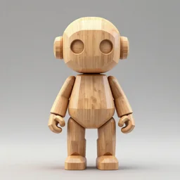 octane 8 k, model statue highly detailed, symetrical, geometrical, sharp focus cgsociety, artstation, manga minimalist, concept art, official art, illustration artoys, funny, cute, figurine wooden, robot artoys in wood sculpture, masterpiece of art, art basel