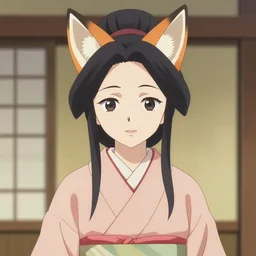 An anime portrait of Ssunbiki as a noble Japanese lady with fox ears wearing a kimono, by Stanley Artgerm Lau, WLOP, Rossdraws, James Jean, Andrei Riabovitchev, Marc Simonetti, and Sakimichan, trending on artstation