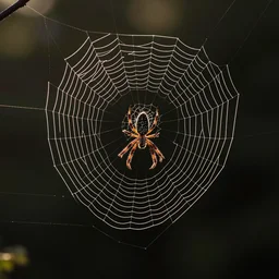 a spider in a web with the shape of a heart