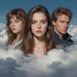 a lost soul in the clouds, portrait, epic shot, very detailed, by artgerm, julie bell, beeple and Greg Rutkowski, airbrush, fantasy, 90s, Smooth gradients, octane render, 8k, High contrast, depth of field, very coherent symmetrical artwork