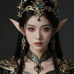portrait of a beautiful young Elf, hyperrealistic, dramatic lighting, extremely detailed, sharp focus, intricate ornamentation, Ruan Jia, Sargent, WLOP