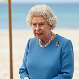 Queen Elizabeth as a beach bum