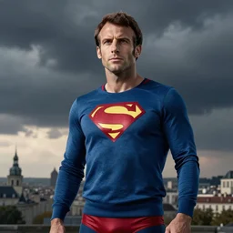 Emmanuel Macron as a superhero
