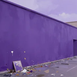 a messy painting of a big purple tall wall, in the style of francoise nielly, purple colour scheme, artstation