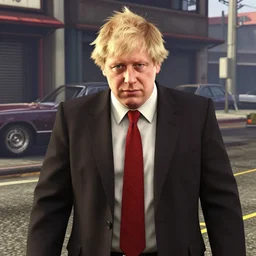 a screenshot of Boris Johnson in the game GTA V